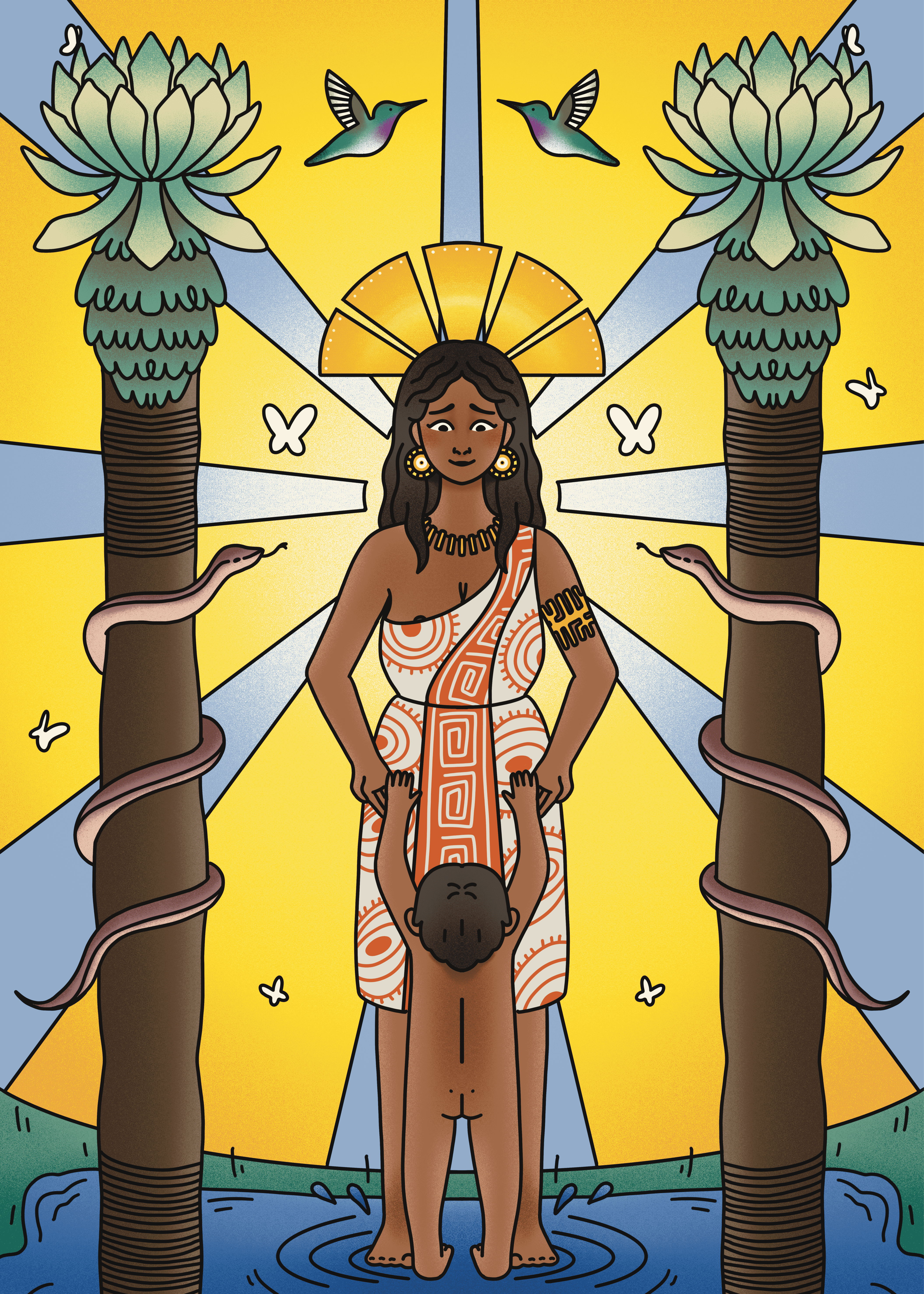 Bachue the mother digital art illustration procreate symmetry