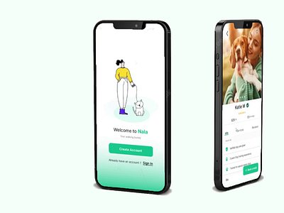 Nala : Dog Walking App app design typography ui ux