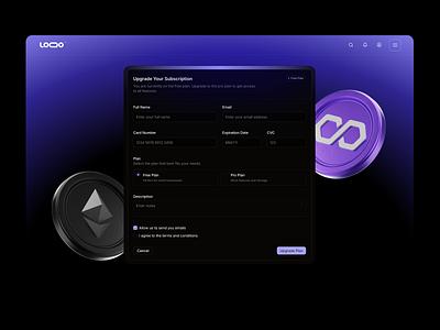 Web3 - Animated Form Design animation blockchain crypto ethereum form modern motion graphics payment ui web3