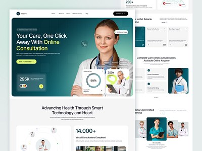 Mediora – Online Health Consultation Landing Page agency animation brand branding clean creative agency design agency designer graphic design healthcare home page landing page modern motion graphics professional ui ux web web design website