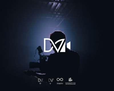 Endless Creativity: DV Logo with Infinity and Videography Symbol branding creative logo dv inital logo dv intial with videography graphic design infinity camera logo infinity videography logo design phtography logo typography videography logo