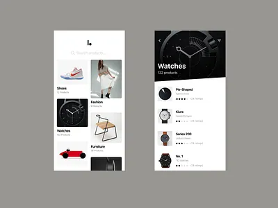 Save it app clean design grid interface list products save shop ui ux