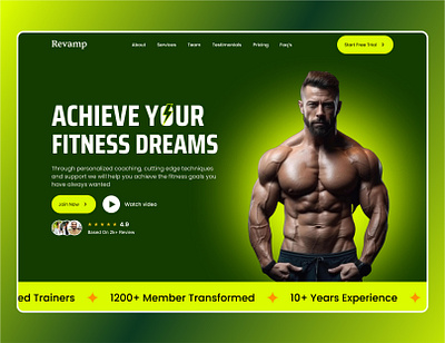 Gym landing page website design. Website for fitness branding figma design fitness landing page gym landing page landing page design modern design responsive design ui design uiux user interface ux design web design webflow web design website design wordpress web design