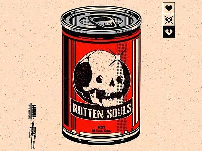 Rotten Souls. 腐った book can cartoon cd character cover design graphic design illustration music record skull vector vinyl
