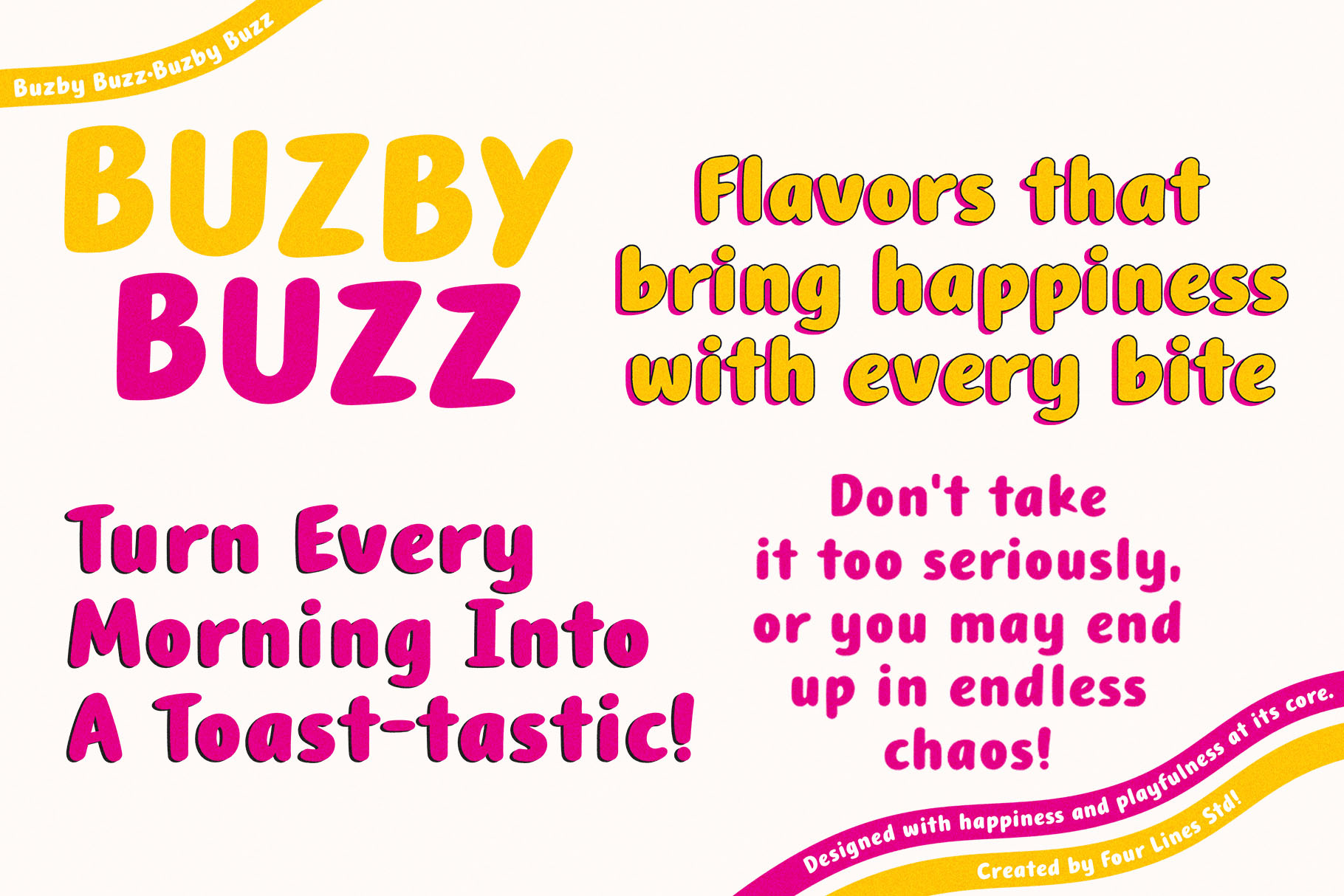 Buzby Buzz – Playful Display Typeface bubble flower groovy kids font rounded font
