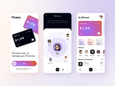 Finexx. Banking and Money management App app banking branding cryptocurrency dashboard design finance fintech logo money ui ux