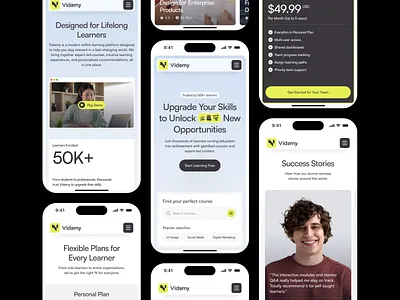 Videmy – Online Education Platform Website Responsive app branding design landing page mobile responsive ui ui design uiux ux design web design website