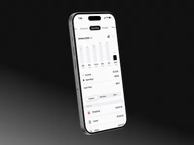 Albert budgeting app bars budget budgeting chart finance fintech mobile product table transactions