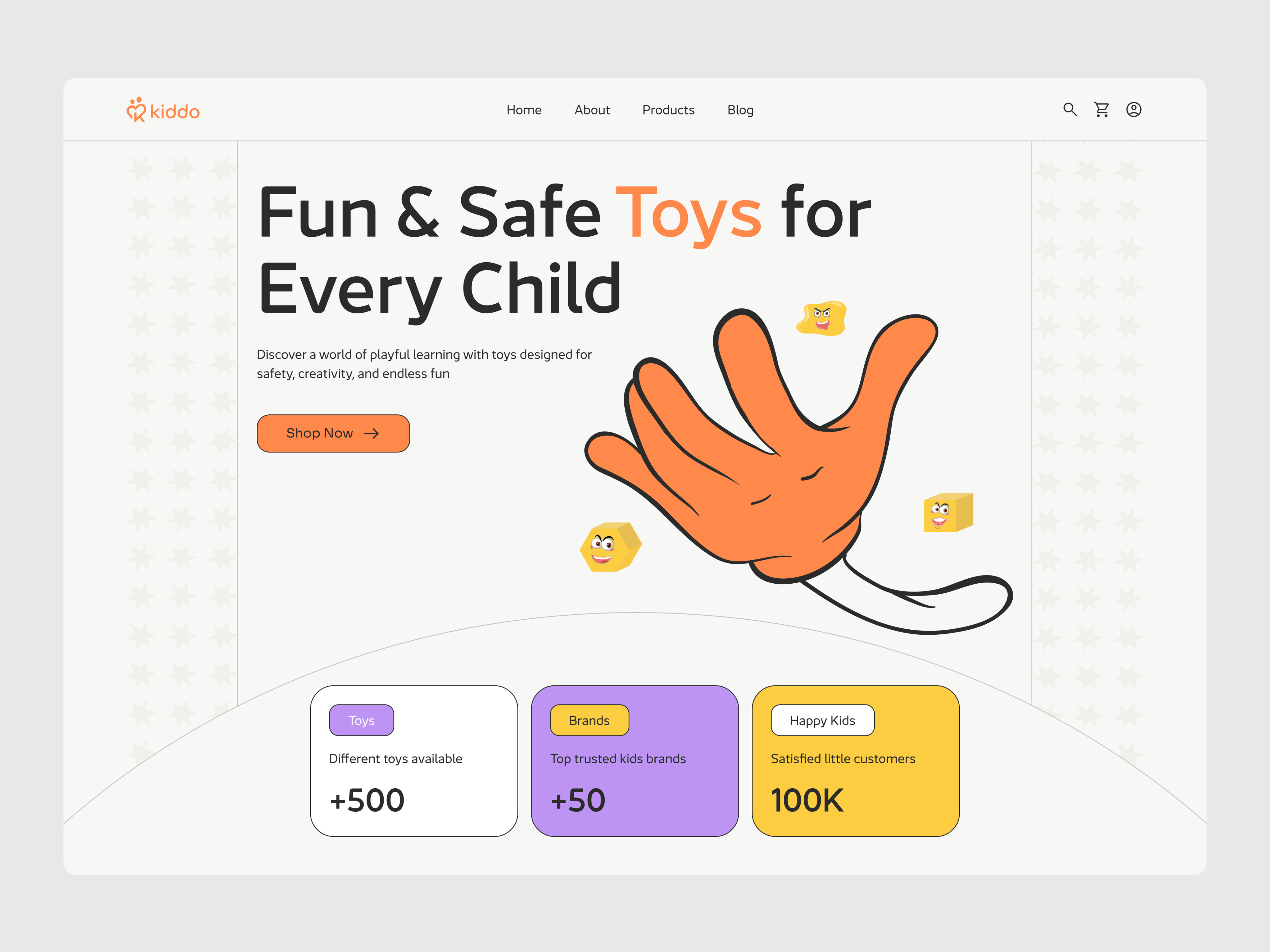 Kid Store eCommerce Website action ecommerce ecommerce website ecommerce website design elementor hero section kids landing marketing page shop shopify shopping cart store toy ui website