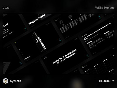 BLOCKIFY - Blockchain Web3 SocialFi Project PitchDeck Visual animation bitcoin blockchain btc crypto deck design illustration minimal minimalist ppt presentation social ui vi web web3 website