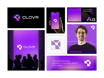 CLOVR — AI Branding for Smarter Decisions ai b2b brand brand identity branding company future logo logo design logo mark logos mark minimal modern logo monogram print tech technology visual identity