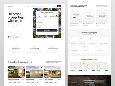 Oemah - Real Estate Landing Page cansaas clean design home interface landing page minimalist modern web property real estate real estate website realestate saas ui ux web web app web design