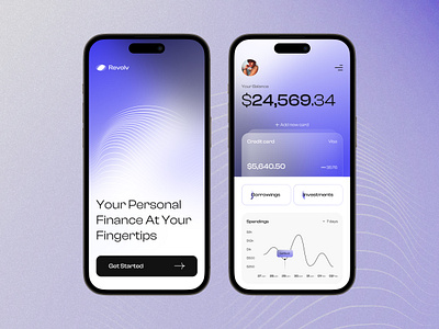 Revolv - Personal Finance App app app design bank banking banking app clean ui dapp finance finance app fintech minimal mobile app mobile ui ui ui design uiux web3