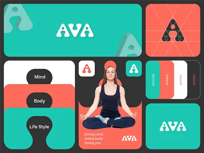 Fitness, Personal Growth Identity a logo ava branding fitness fitness logo graphic design growth growth logo human letter a letter a letter a human letter a logo logo logodesign logomaker logos modernlogo