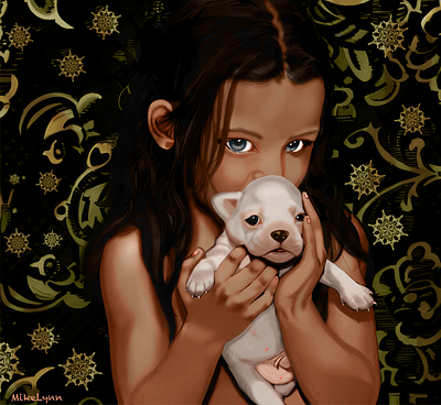 UkrainE(ChildreNofWaR) byMikeLynn concept art digital art illustration portrait