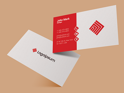 Minimal Red & White Business Card (Practice Project) brand identity branding business card clean business card company branding corporate identity creative business card design graphic design identity design minimalist card modern design print design professional business card red and white card visiting card