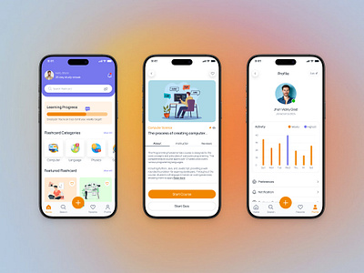 Flashcard Mobile App Design branding clean design design thinking learning app mobile app product design quiz app ui ui ux