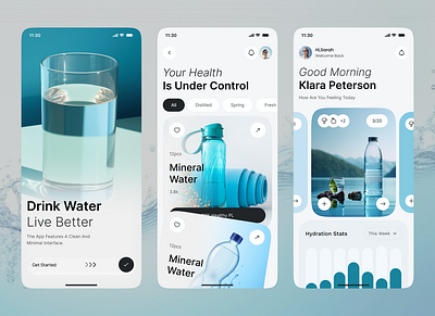 Water Delivery Mobile App clean ui delivery app health mobile app minimal design mobile app mobile app design modern app user interface water water app design water delivery water taker
