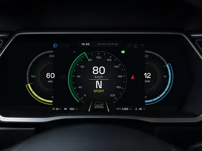 Car Instrument UI automotive car cluster car ui hmi product design speedometer sport car