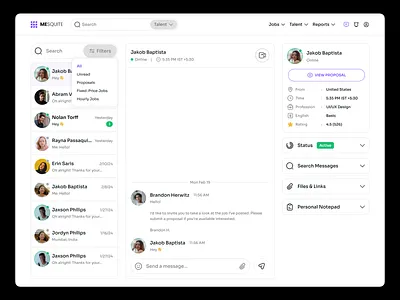 Modern Messaging Dashboard UI chat app ui chat dashboard ui clean messaging ui collaboration dashboard ui communication ui design freelancer platform ui job platform dashboard light mode dashboard messaging dashboard design modern ui dashboard professional chat interface saas dashboard ui ux dashboard web app design web messaging system