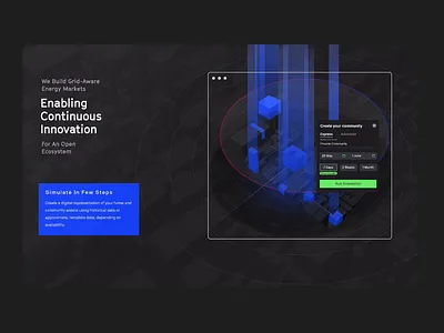 Grid Singularity - P2P Energy Simulations Through Blockchain 3d animation app blockchain branding energy graphic design landing page motion graphics simulation ui ux web app web page web3