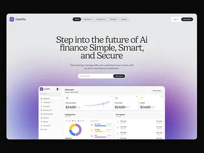 CashFlix Finance Landing Page cashflix design finance finance landing page fintechdesign landing page orixcreative ui website