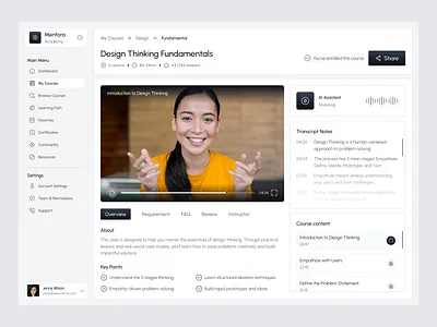 Mentora - AI-Powered Learning Dashboard ai learning ai powered course courses page dashboard dashboard ui design desktop education education platforms education website learning saas ui uidesign uiux ux uxdesign web design website