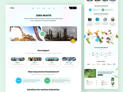 A Web Experience Design for a Sustainable Future - Zero Waste branding clean tech environmental impact environmental website design figma design garbage green ui logo product design recycling recycling website templates social responsibility sustainability website uiux design ux waste management waste management website design web web design website ui