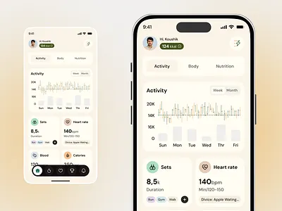 Wellness & Fitness Tracking App app app design design fitness fitness app health mobile mobile app nutrition ui ux wellness yoga