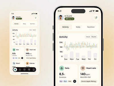 Wellness & Fitness Tracking App app app design design fitness fitness app health mobile mobile app nutrition ui ux wellness yoga