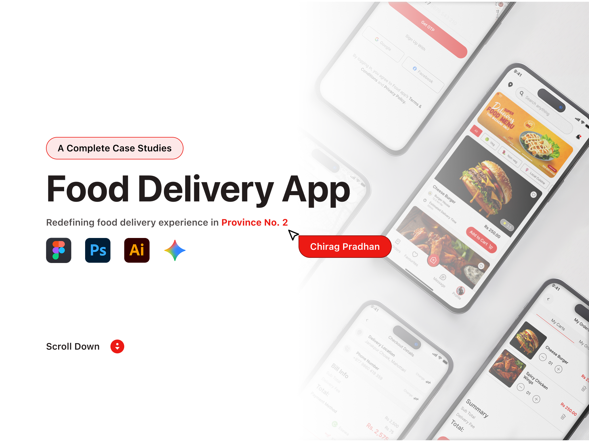 Case Studies - Food Delivery App branding design graphic design ui ux