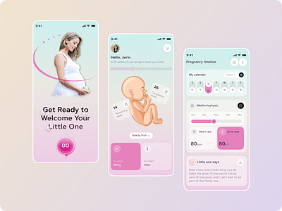 Pregnancy Tracker mobile app ai app app design baby countdown colors courses health app minimal mobile mobile app mobile app design period tracker pregnancy journey pregnancy planner pregnancy progress pregnancy tracker app tracker ui ux women health