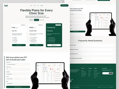 SaaS Pricing Plan Page UI – Flexible Plans for Every Clinic Size clinicsoftware dashboard digitalproduct figma landingpage pricingpage saas startup uiux ux uxdesign webdesign webui