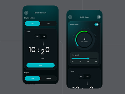 Air purifier mobile app air air purifier app app design chart design fresh health home minimal quality quick clean smart home ui ux virtual room vr