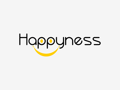 Happyness (Imaginary Brand Logo) brand identity branding creative typography custom typography design fun logo graphic design happy logo joyful design lifestyle branding logo logo inspiration minimal logo modern brand logo modern logo playful branding positive brand identity smile logo smiley face logo unique logo design