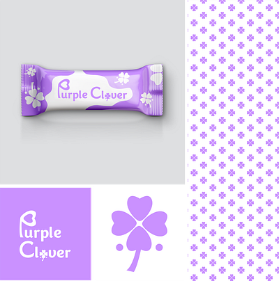 Vegan friendly snack company - Purple Clover brand brand idenitity branding branding identity design food graphic graphic design logo purple snack