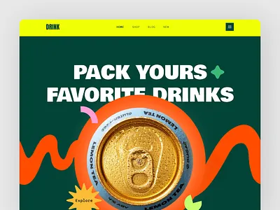 Refreshing Drink Landing Page UI beverage branding cleanui concept creative design digitaldesign drinks fresh interactiondesign landingpage minimal modernui ui uiux userexperience ux visualdesign webdesign website