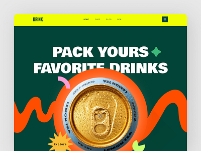 Refreshing Drink Landing Page UI beverage branding cleanui concept creative design digitaldesign drinks fresh interactiondesign landingpage minimal modernui ui uiux userexperience ux visualdesign webdesign website