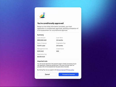 Loan Application Approval approval borrowing branding card lending loan payment ui