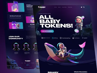Crypto Token Website crypto cryptoapp cryptocurrency darkmode figma gradient landing page neon uidesign uiux uxdesign web3 webdesign website