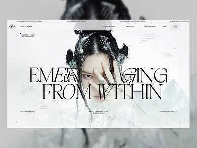 3D Experimental Lab Hero Section 3d branding design landing page ui web design