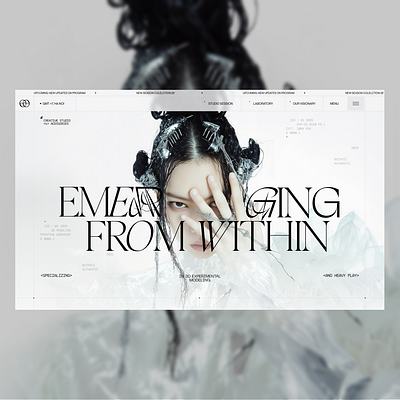 3D Experimental Lab Hero Section 3d branding design landing page ui web design