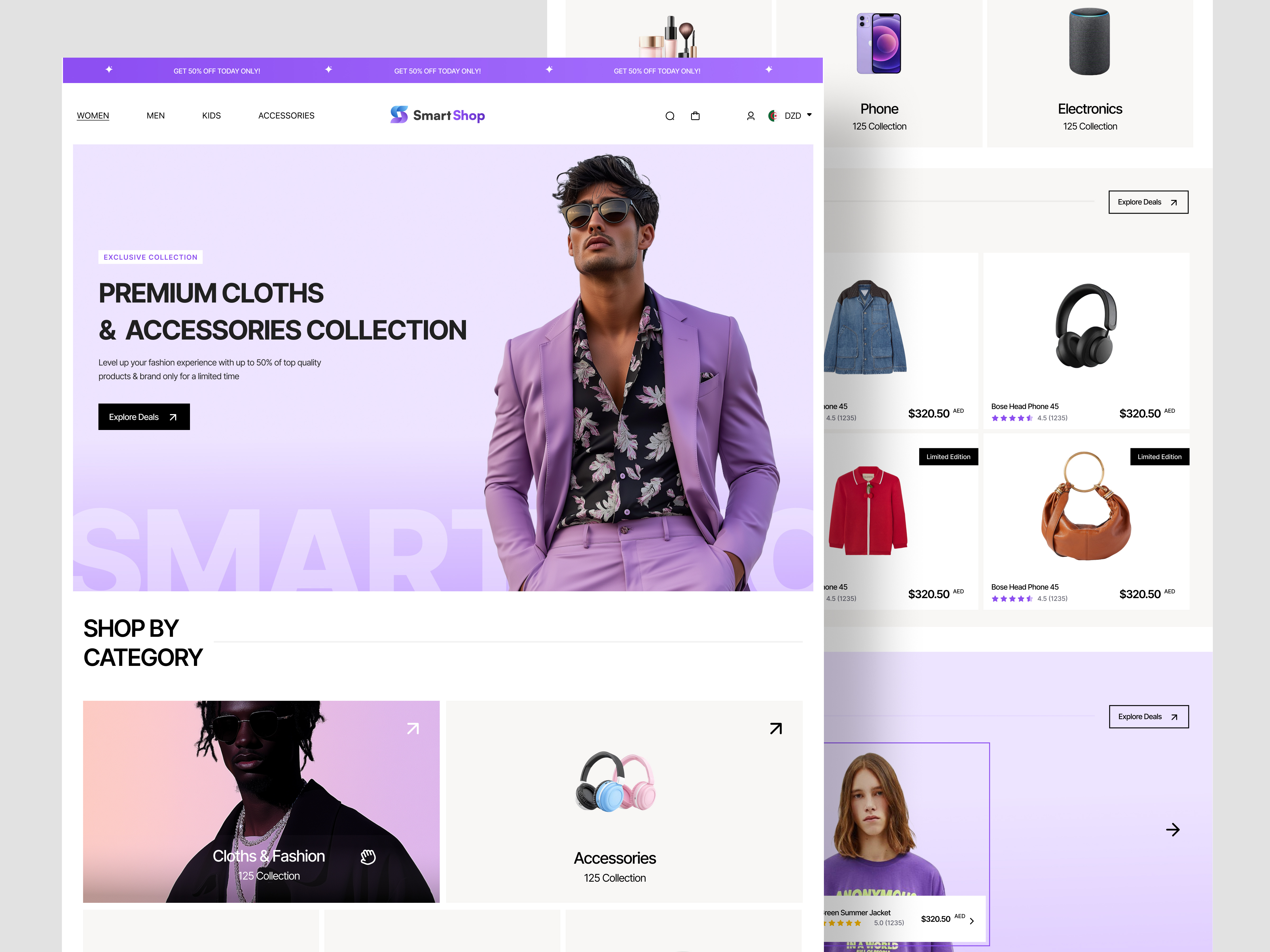 Example of Ecommerce Website Design (10 Pages)