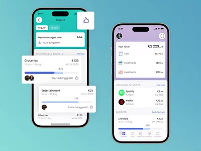 iBilly Mobile App Interactions app design application branding budget budget app design finance finance management finance tracking fintech graphic design interaction design interface mobile mobile app mobile application ui user experience user interface ux