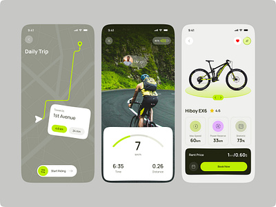 Smart Cycling & E-Bike Rental App app app design app interface application ui best ui bicycle bike bike tracker cycle cycle store ios mobile mobile app mobile app design mobile app ui mobile ui smart cycle ui design ui ux ui ux design