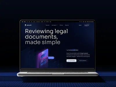 Juris AI home page concept ai dark design hero home page landing saas ui ux website