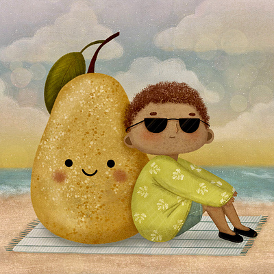 "Pearfect Summer" Illustration 3d animation app branding design flat graphic design icon illustration illustrator logo minimal motion graphics typography ui ux vector web website