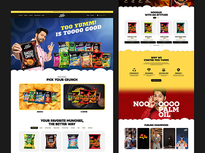 Too Yumm - Landing Page Design aboxagency chips design fnb landing page product category shopify snacks too yumm ui uiux ux