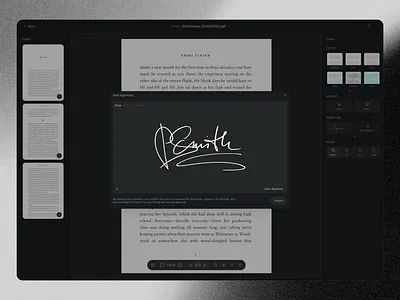 Signature modal — Docscan dark design modal platform product signature startup ui ux web website