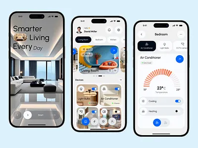 Smart Home Mobile App app clean controls design device control fireart home home control inventory lamp smart smart living status toggle ui ux